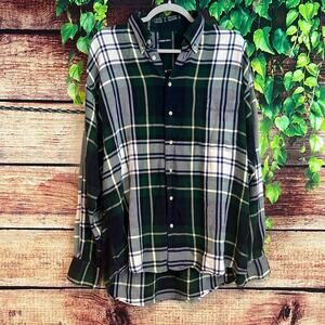 Vintage Gitman Bros Plaid Long Sleeve Button Up Shirt Mens Large Fits XL 2XL 3XL